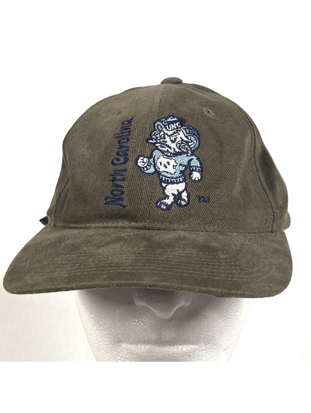 Vintage UNC Tar Heels North Carolina Strapback Hat Signatures Embroidered Gray